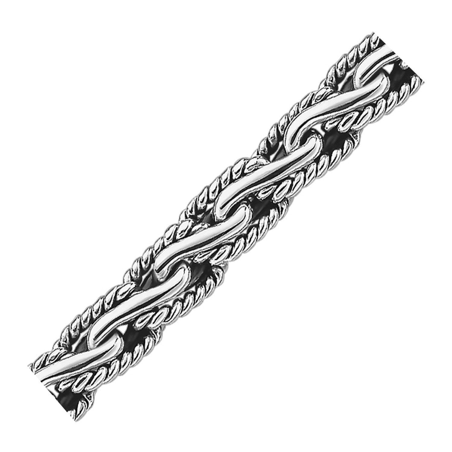 Pulsera de cadena para hombre de plata de ley oxidada con diseño de cable