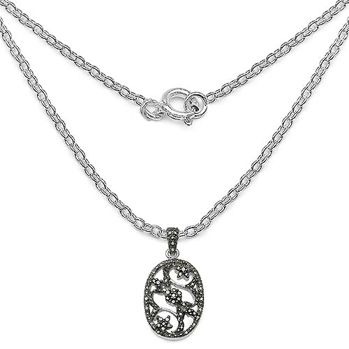 0.28 Carat Genuine Black Diamond .925 Sterling Silver Pendant