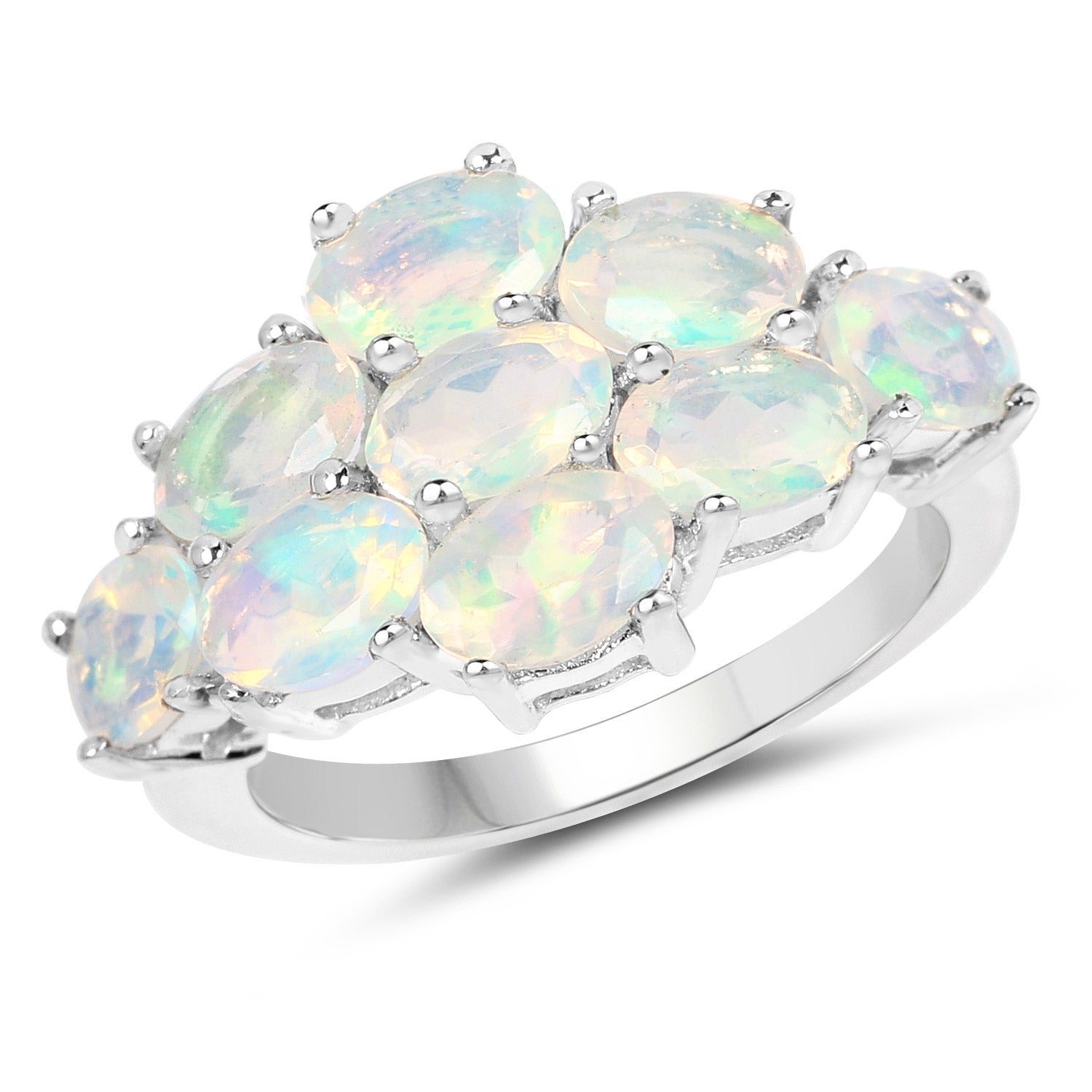 2.16 Carat Genuine Ethiopian Opal .925 Sterling Silver Ring