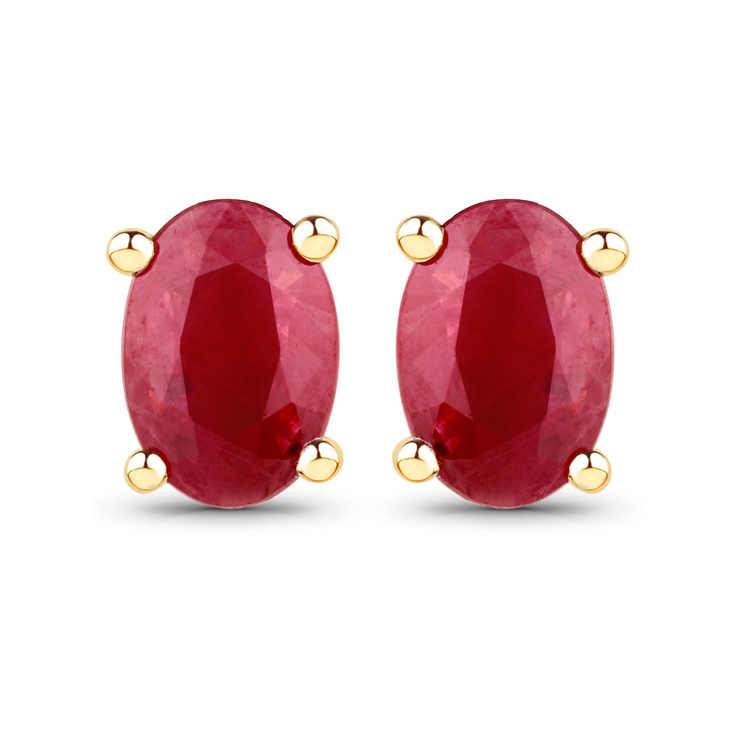 1.04 Carat Genuine Ruby 14K Yellow Gold Earrings