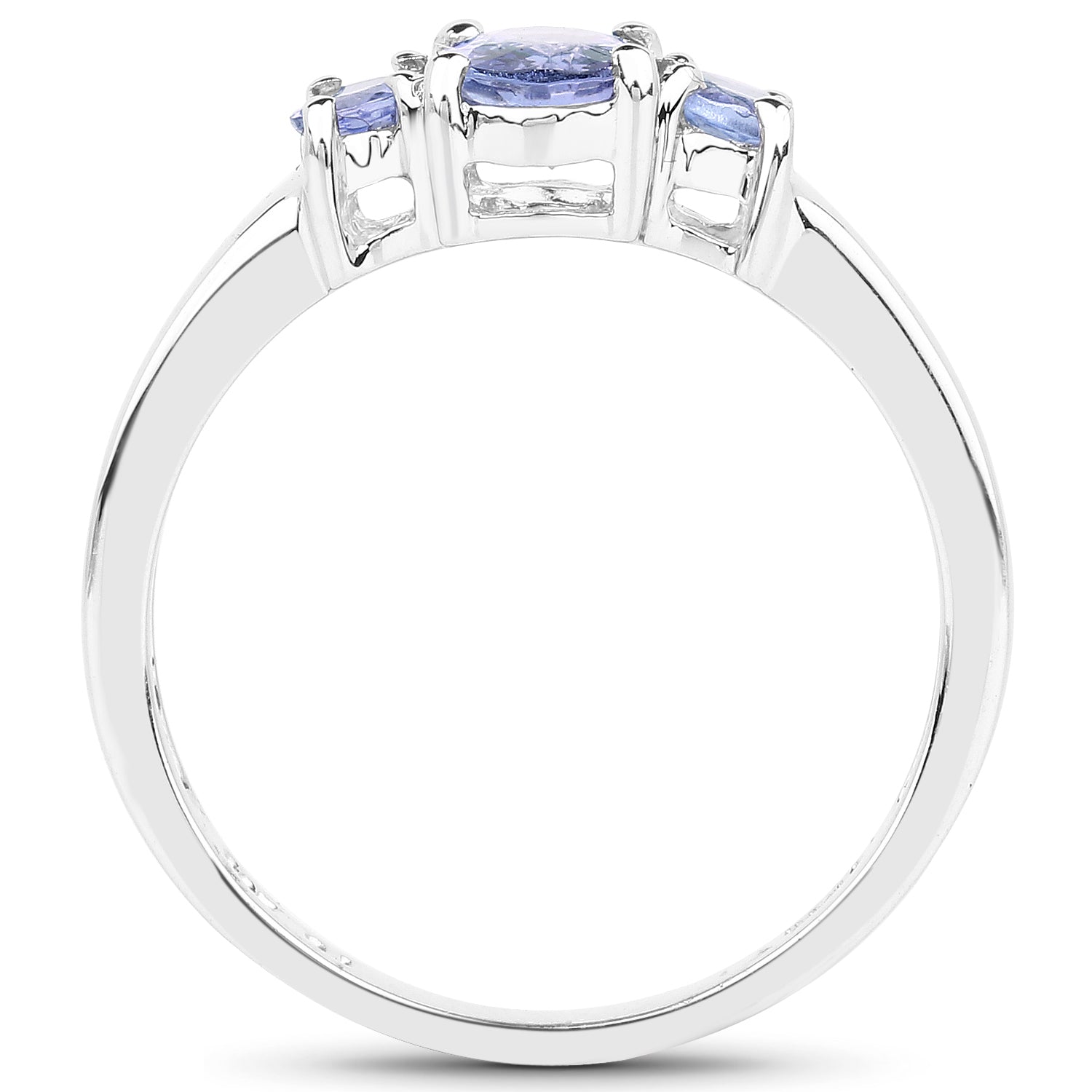0.95 Carat Genuine Tanzanite .925 Sterling Silver Ring