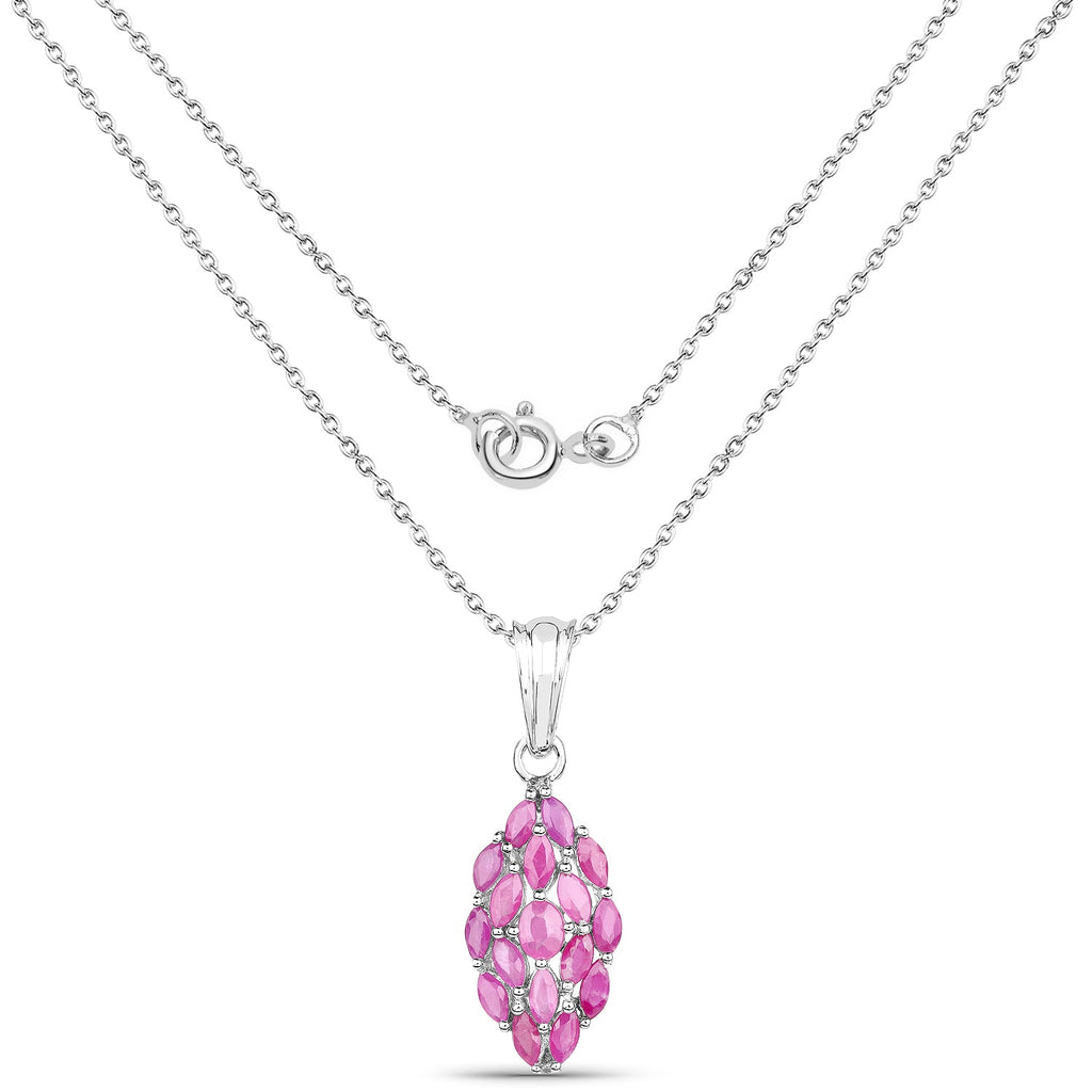1.66 Carat Genuine Ruby .925 Sterling Silver Pendant