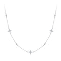 925 Sterling Silver White Gold Plated CZ Pendant Necklace for Women