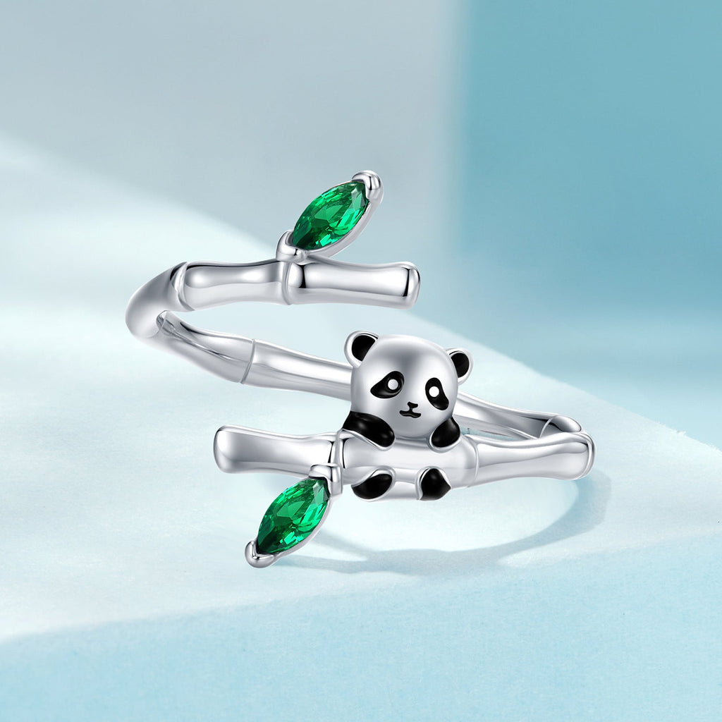 925 Sterling Silver Enamel White Gold Pave Set CZ Ring