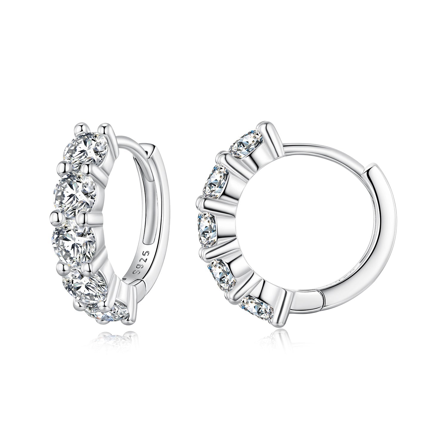 925 Sterling Silver 0.20 Carat Moissanite Earrings for Women