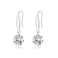 S925 Sterling Silver Earrings 2.6x0.8cm Plated Platinum with Pavé Setting CZ for Women