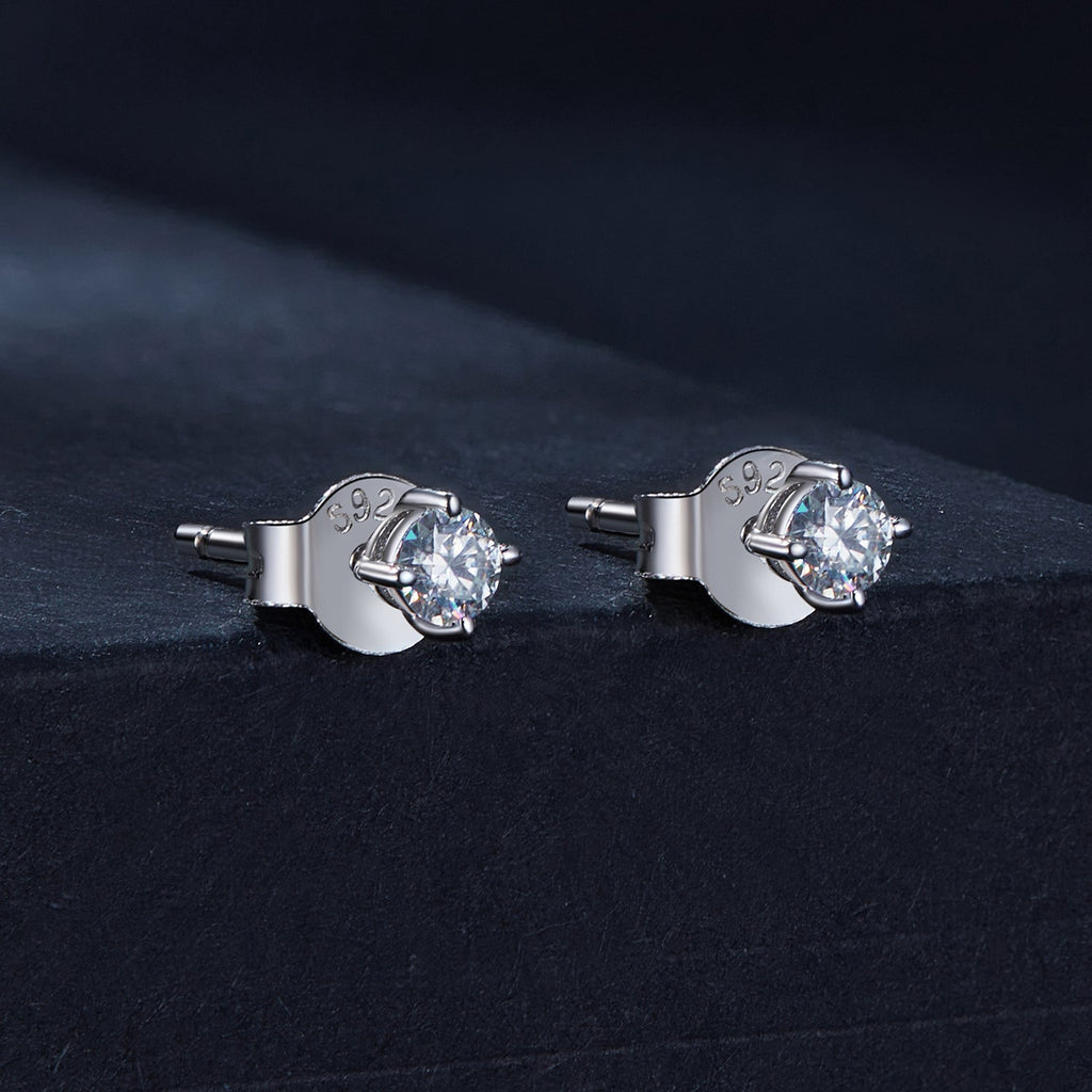 S925 Sterling Silver 3mm Moissanite Earrings for Women