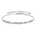 925 Sterling Silver White Gold Plated Bracelet 15+6cm for Women