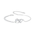 925 Sterling Silver Bracelet with Pave Setting CZ and White Gold Plating