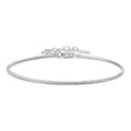 925 Sterling Silver Plated White Gold Adjustable Bracelet for Women