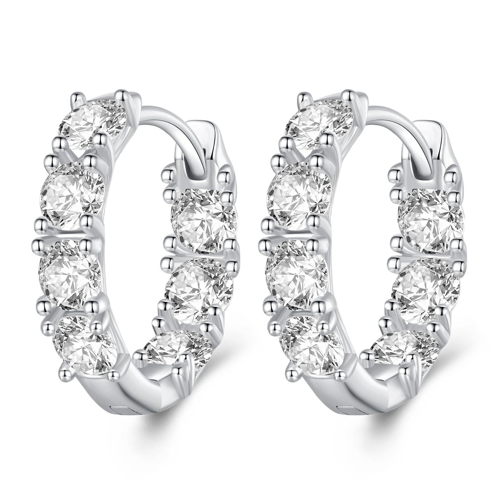 925 Sterling Silver Earrings with Pavé Setting CZ for Women