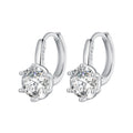 925 Sterling Silver Earrings with CZ and Platinum Plating, Size 13*7mm for Women