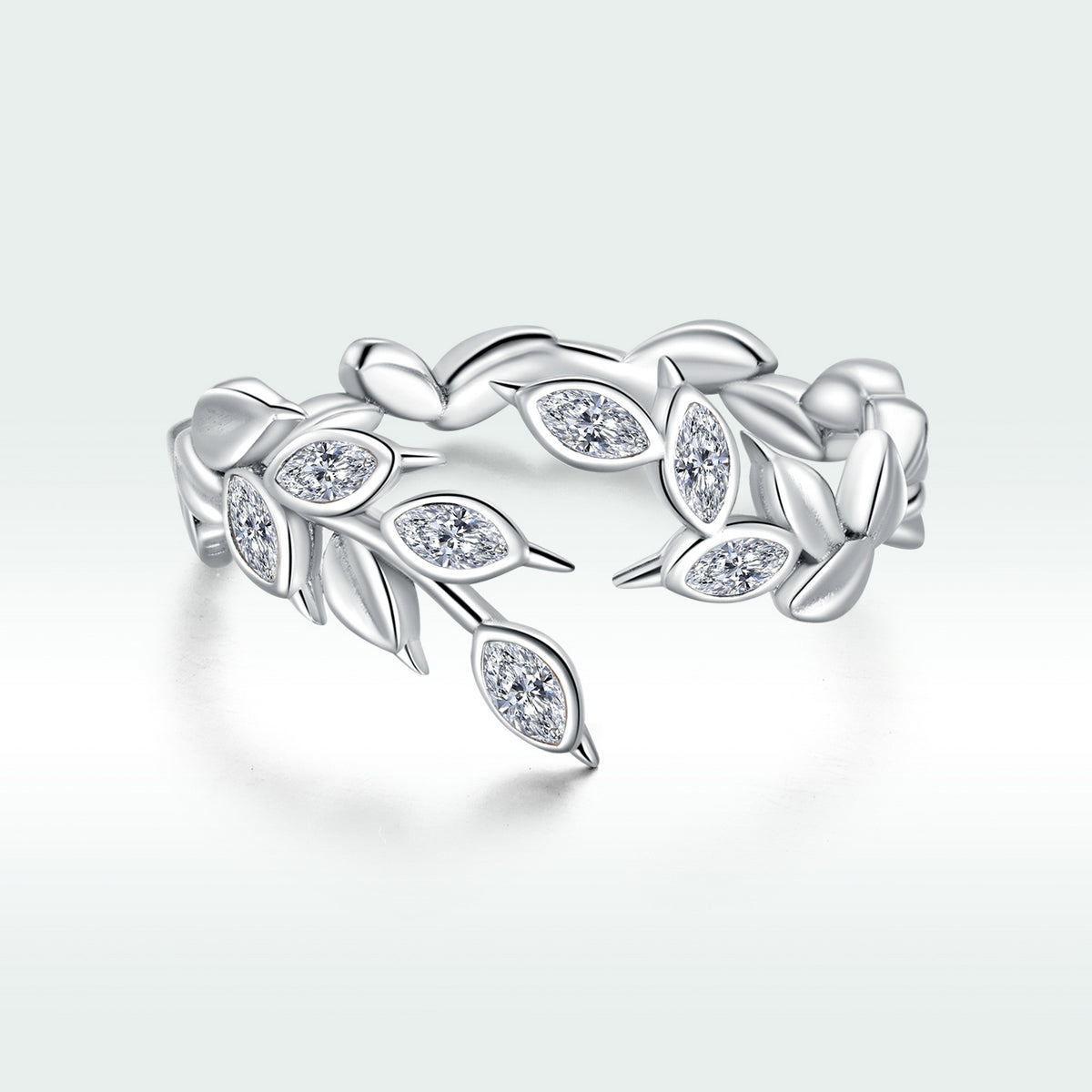 S925 Sterling Silver Ring with Pavé Setting and CZ