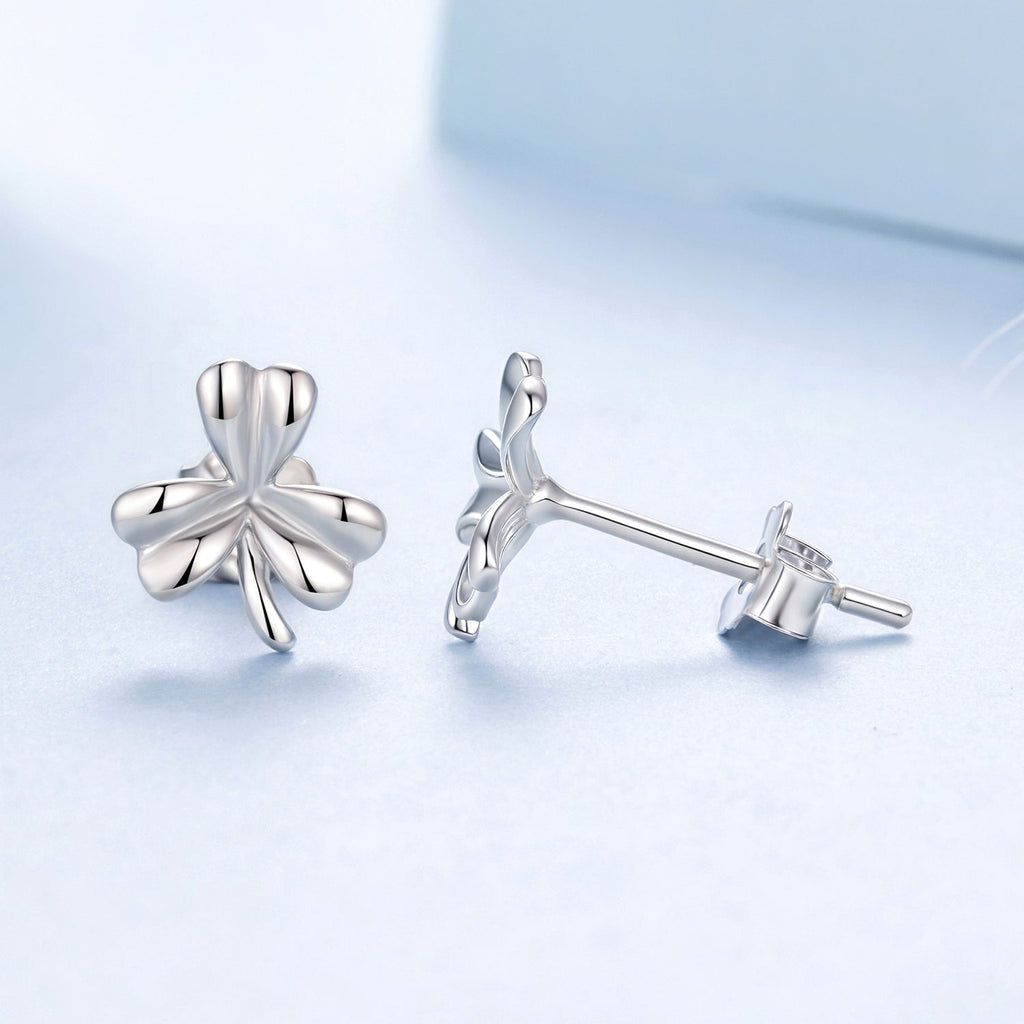 925 Sterling Silver White Gold Plated 0.7cm Earrings for Women