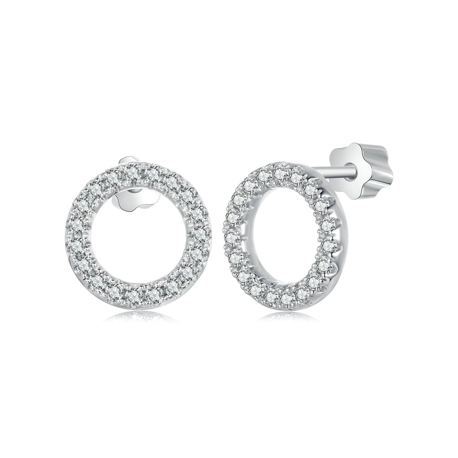 925 Sterling Silver 10mm Moissanite Earrings for Women