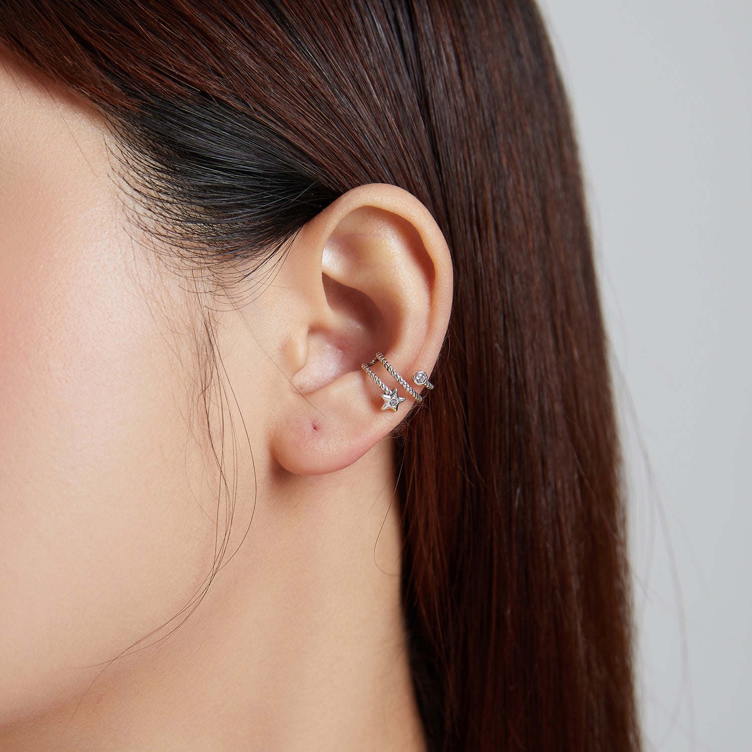 925 Sterling Silver Oxidized Silver Pavé Setting CZ Earrings