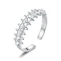 925 Sterling Silver + Plated White Gold 0.24cm Ring for Women