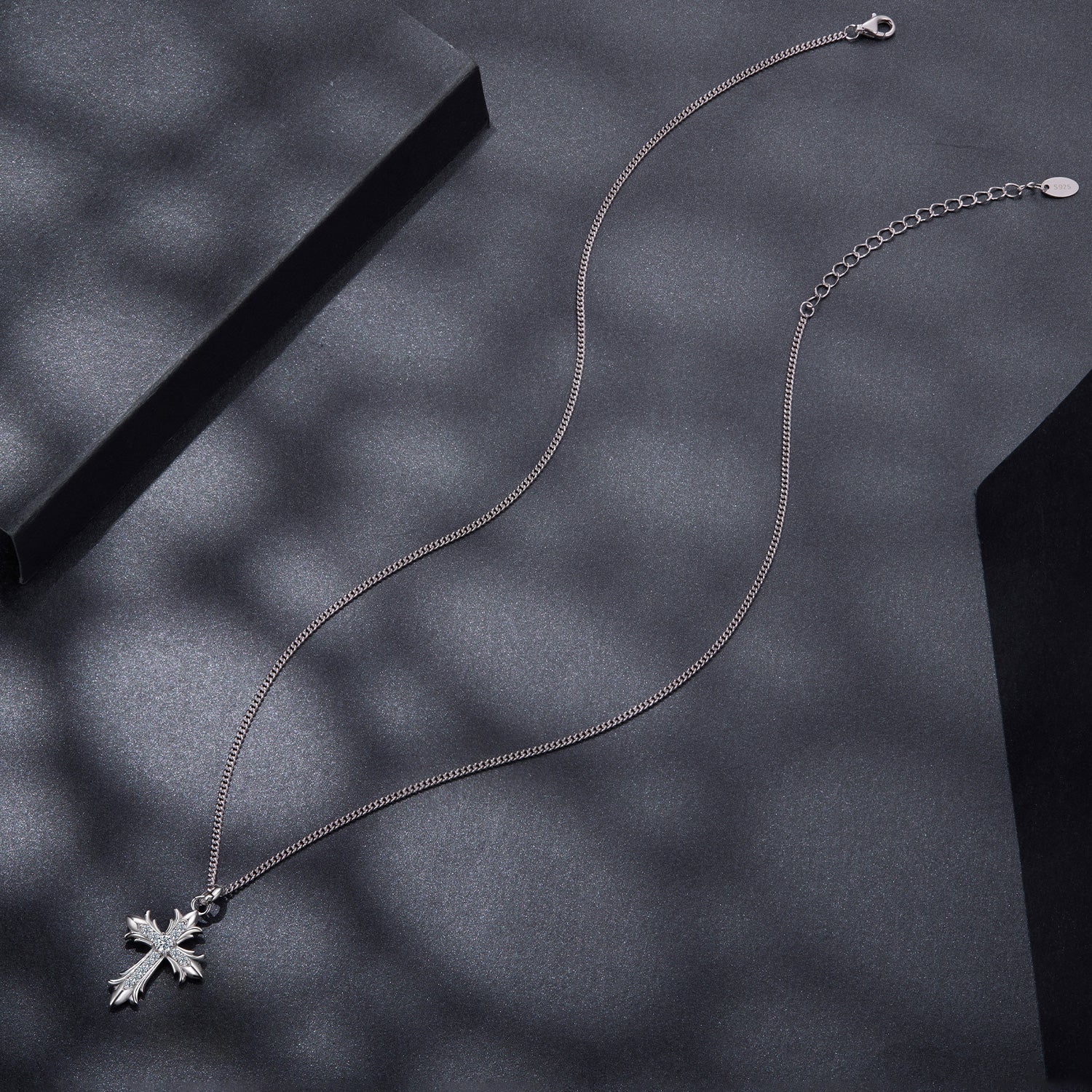 925 Sterling Silver Plated White Gold Moissanite Necklace 40+5cm for Women