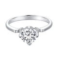 925 Sterling Silver 1.0 Carat Moissanite Ring in Size 8