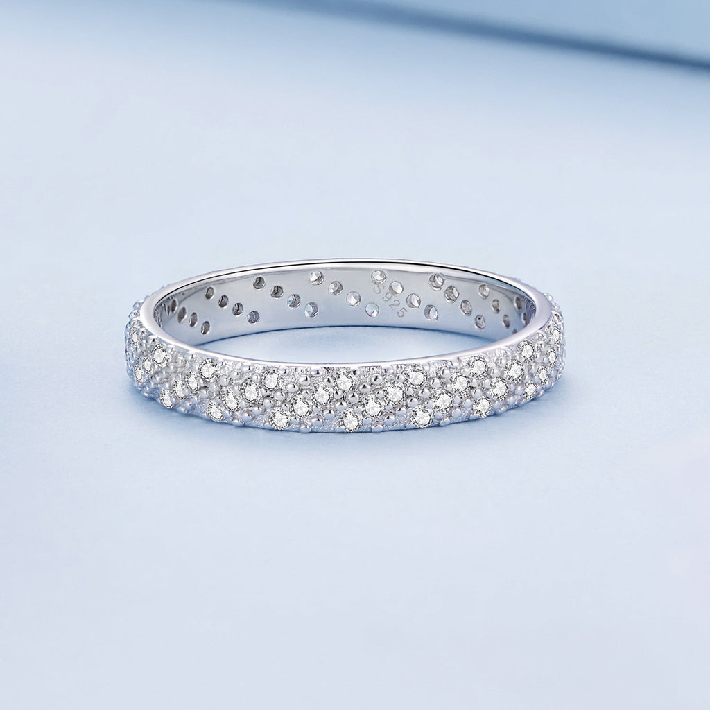 925 Sterling Silver Ring with Pavé Setting CZ for Women Size 6.0