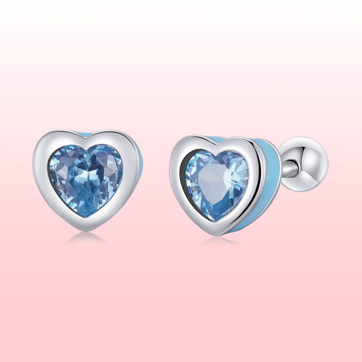 925 Sterling Silver Earrings with Pavé Setting and Enamel for Women