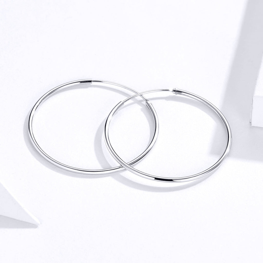 925 Sterling Silver Plated Platinum Earrings 3cm for Women
