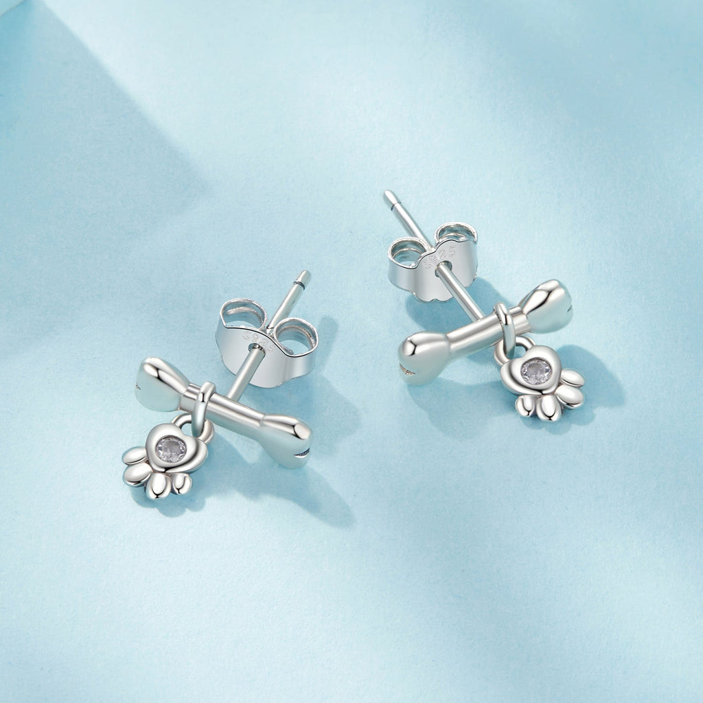925 Sterling Silver Earrings with Pavé Setting CZ in Oxidized Silver