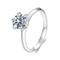 925 Sterling Silver Moissanite 1 Carat Ring Size 6