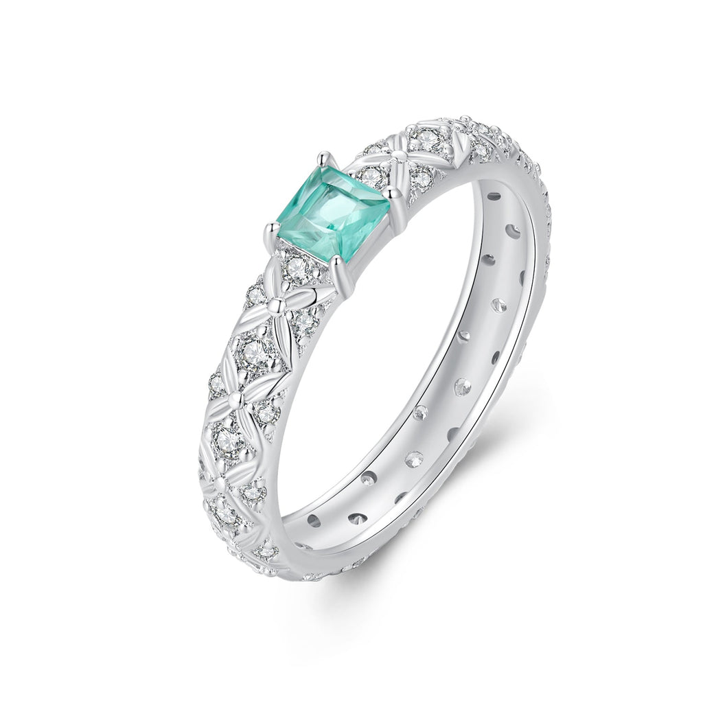 925 Sterling Silver Pavé Set CZ Ring in Size 6 for Women