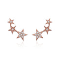 925 Sterling Silver Plated Rose Gold Pavé Setting CZ Earrings for Women