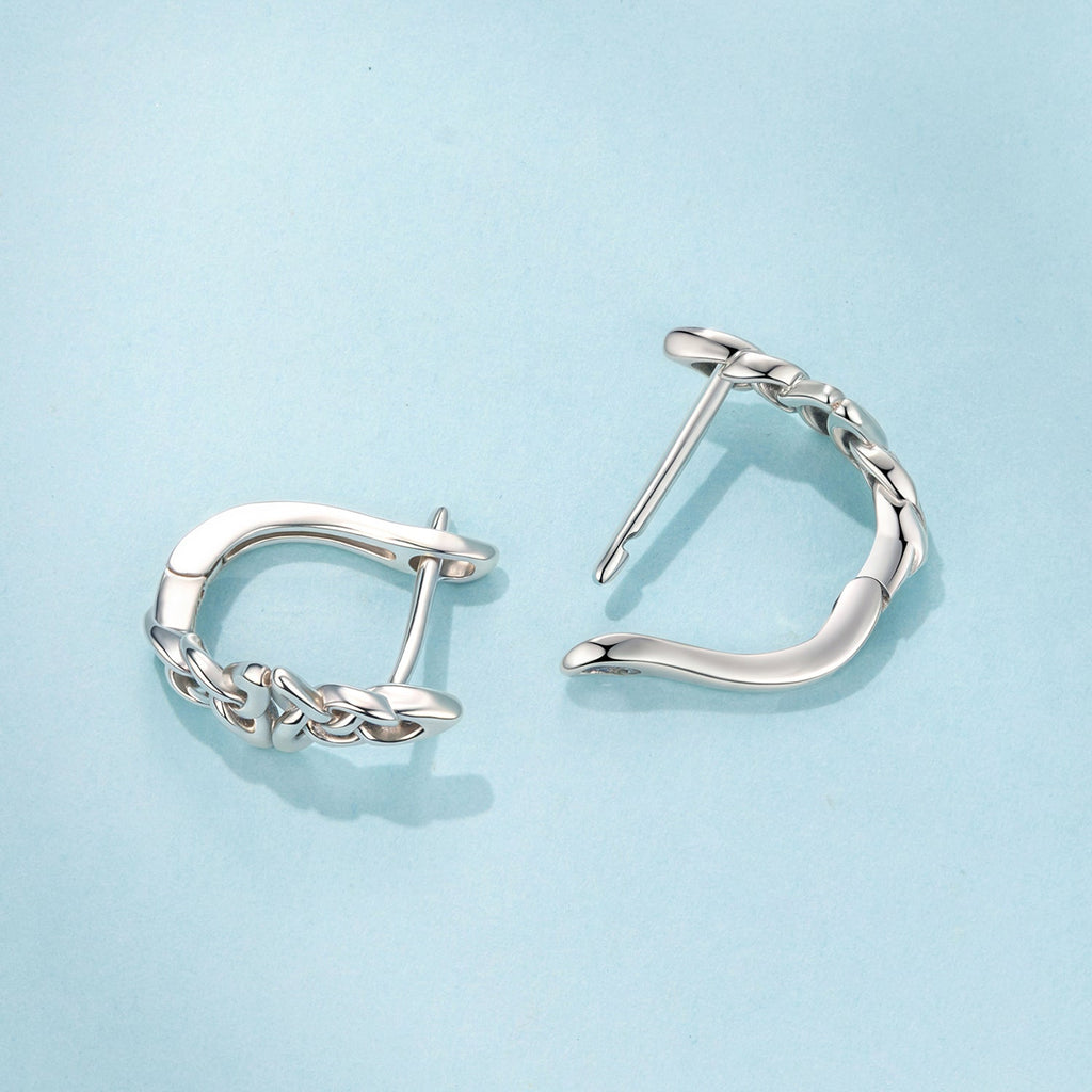 925 Sterling Silver Oxidized Silver Hoop Earrings 1.4*0.5cm for Women