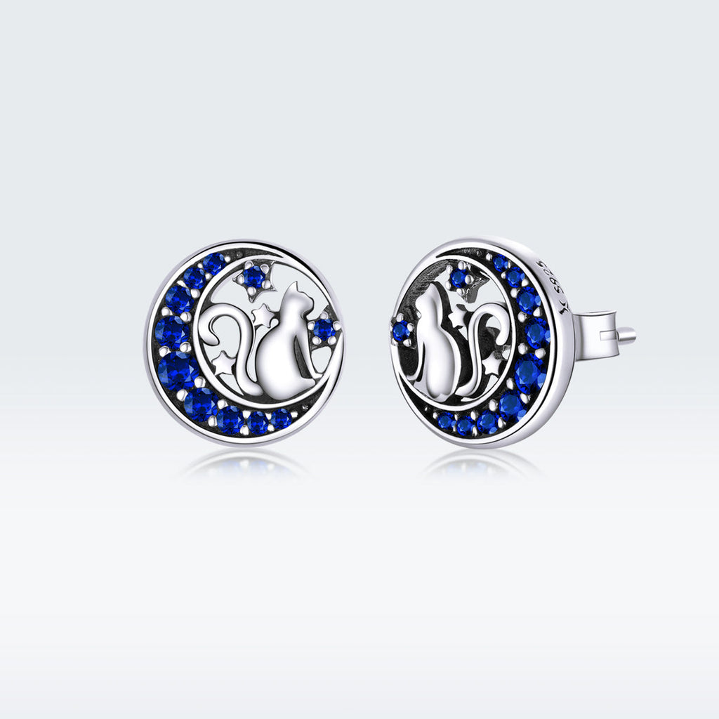 925 Sterling Silver Oxidized CZ Pavé Earrings