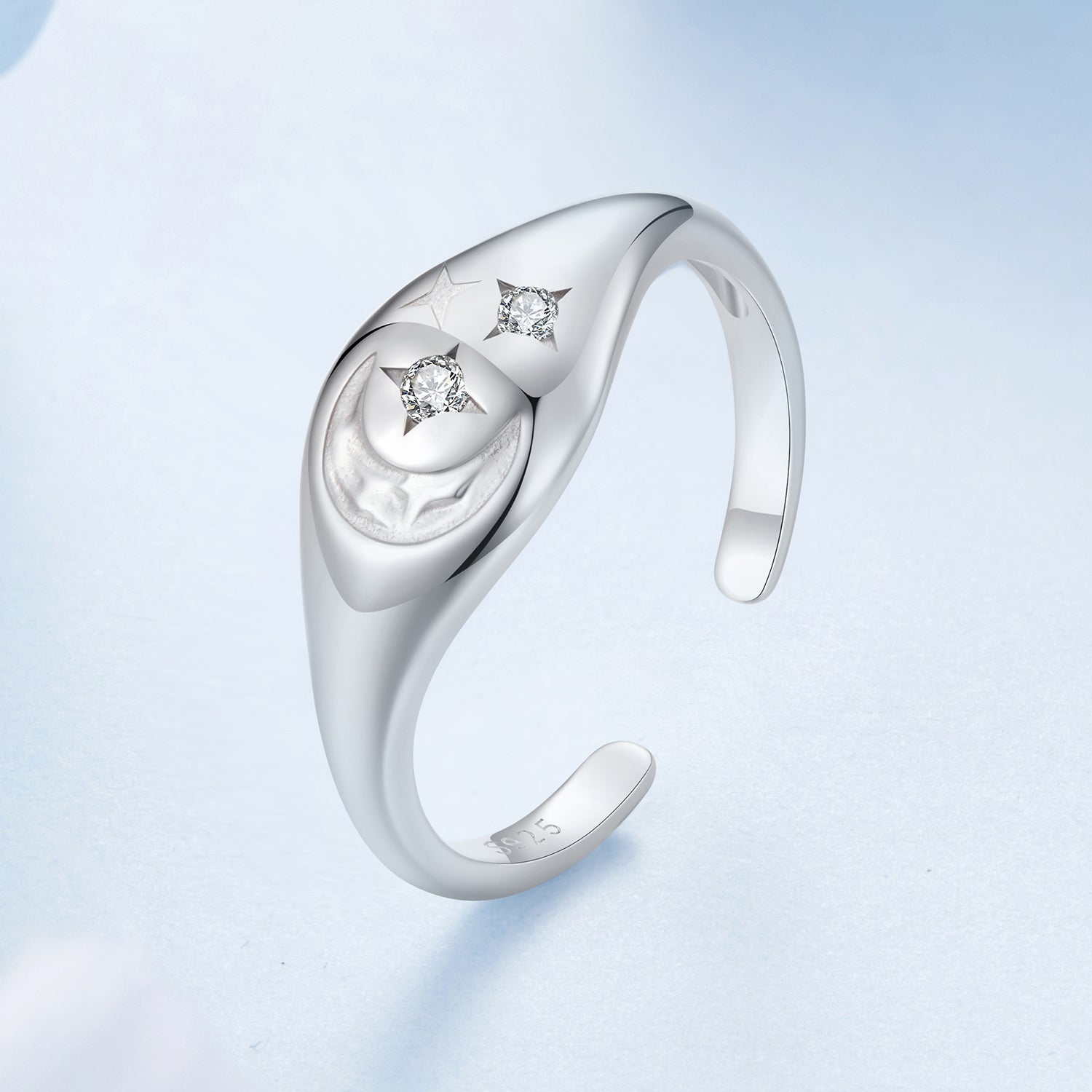 925 Sterling Silver Pavé White Gold Plated CZ Rings - Width 0.2-0.8cm