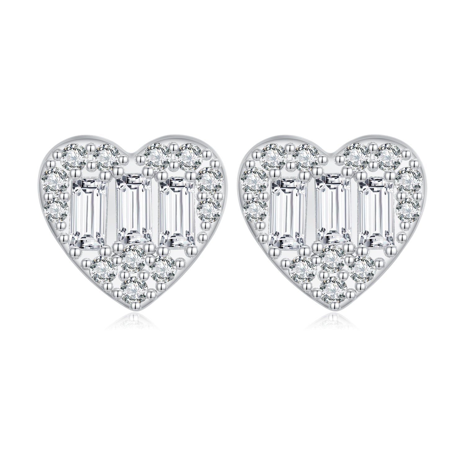 925 Sterling Silver Earrings with Pavé Set CZ