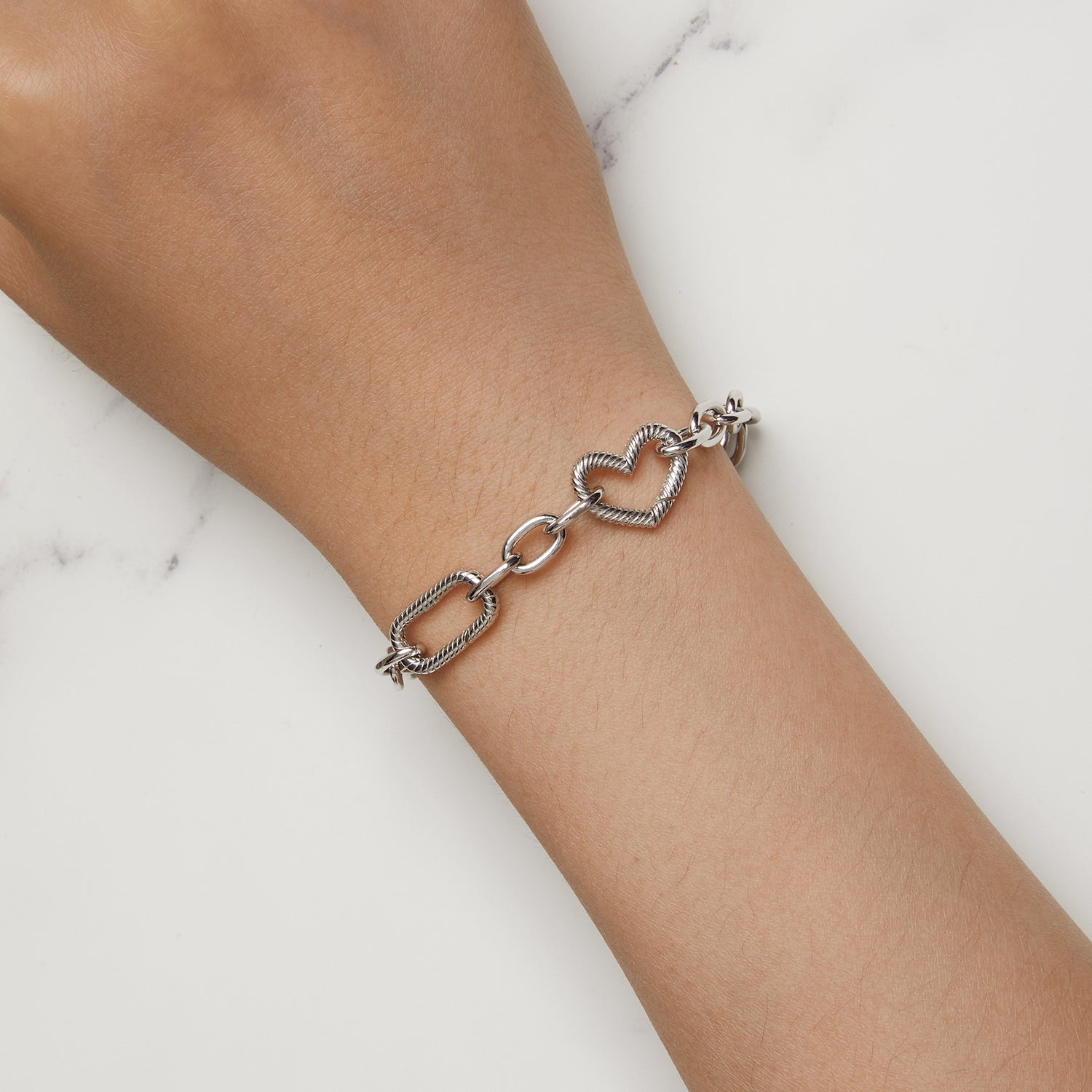 925 Sterling Silver Plated 190mm Bracelet for Women