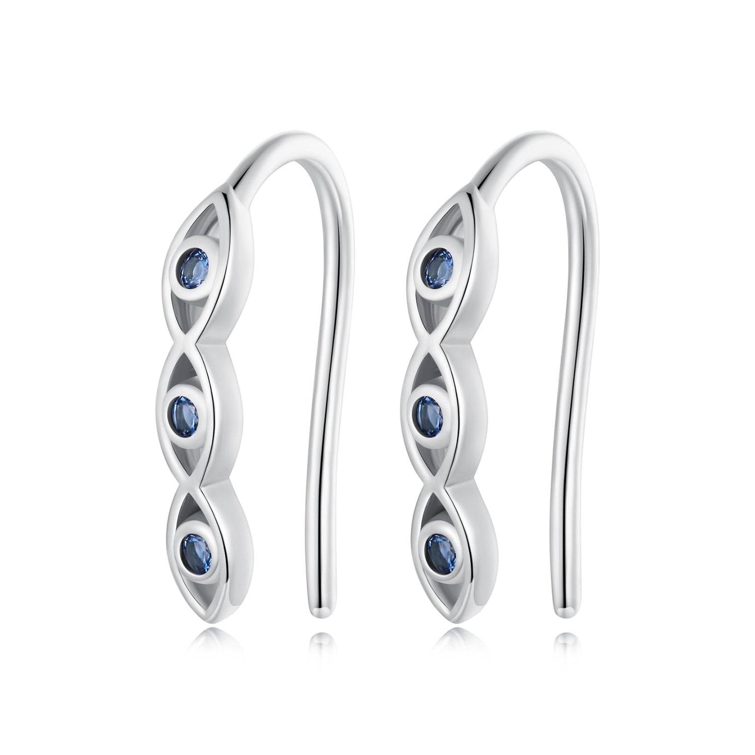 925 Sterling Silver CZ Pavé Earrings 13*2mm for Women