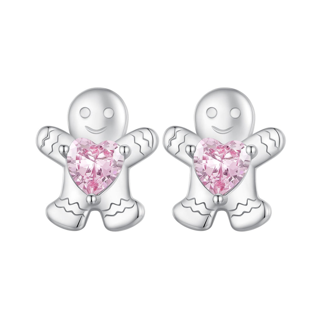 925 Sterling Silver Earrings with Pavé Setting CZ - 10x9mm for Women