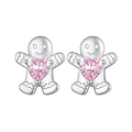 925 Sterling Silver Earrings with Pavé Setting CZ - 10x9mm for Women