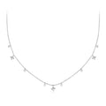 925 Sterling Silver Plated White Gold Pendant Necklace with CZ Charm for Women 38+6cm