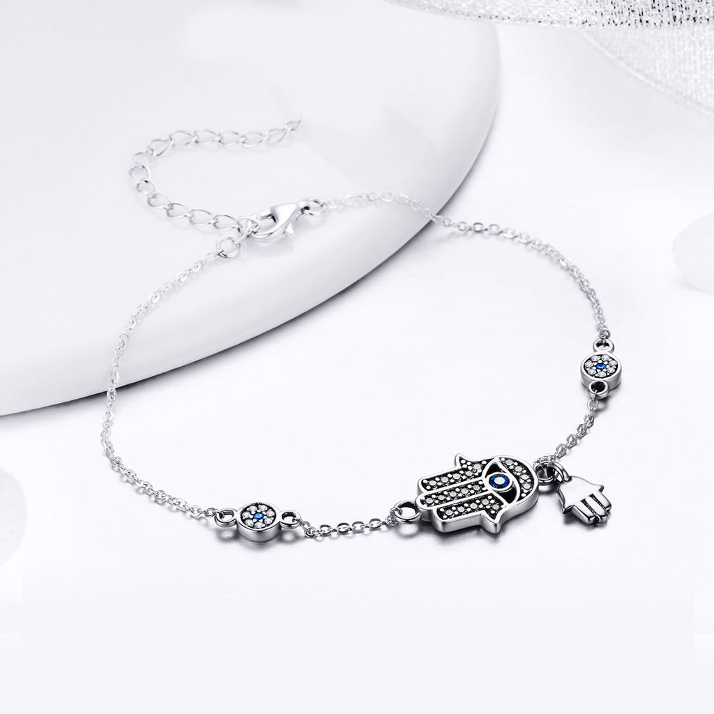 925 Sterling Silver Bracelet 21cm Long with 1.0*1.7cm Charms for Women