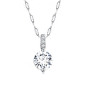 925 Sterling Silver Necklace with Pavé Setting CZ - Adjustable Length, Platinum Plated - Women's Jewelry