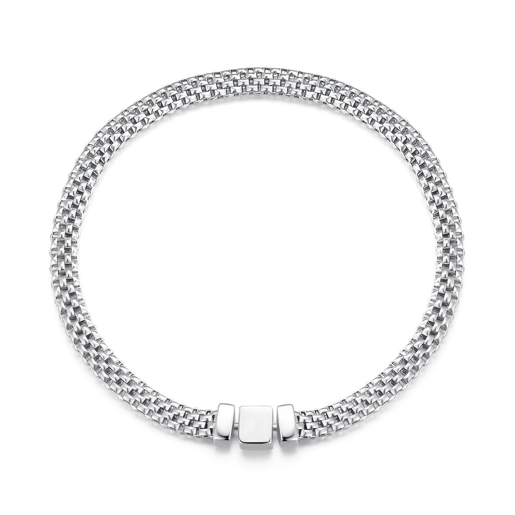 925 Sterling Silver Plated Platinum 17.0 Size Bracelet for Women