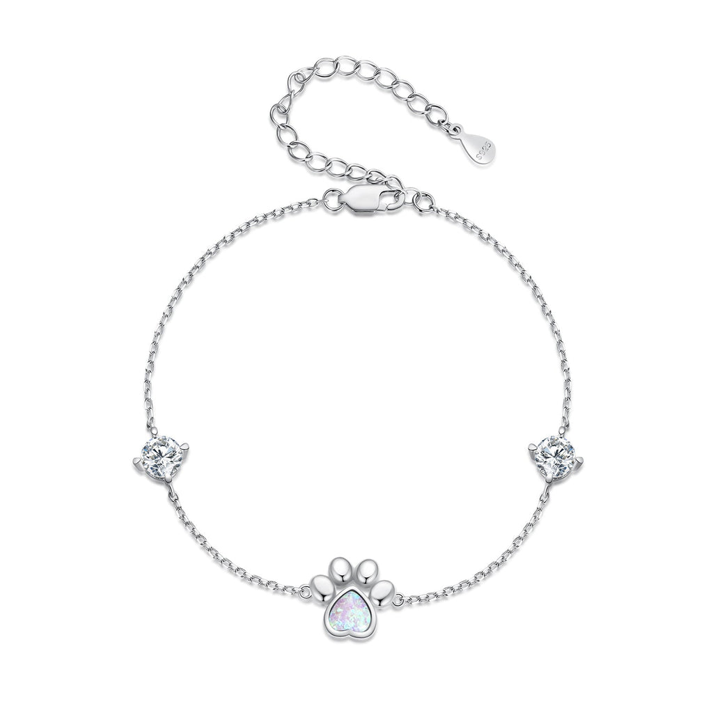 925 Sterling Silver Translucent Opal Bracelets for Women