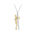 925 Sterling Silver Plated White Gold Necklace for Women 40+5cm