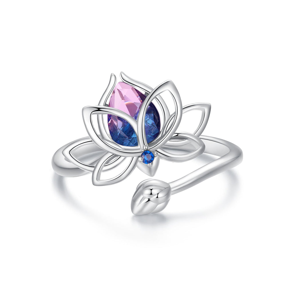 925 Sterling Silver Pavé Setting CZ & Synthetic Tourmaline Ring for Women