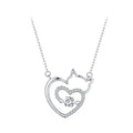 925 Sterling Silver Necklace with 19*18mm Pavé Setting CZ Pendant
