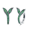 925 Sterling Silver Earrings with Pavé Setting CZ 1.5*1cm for Women