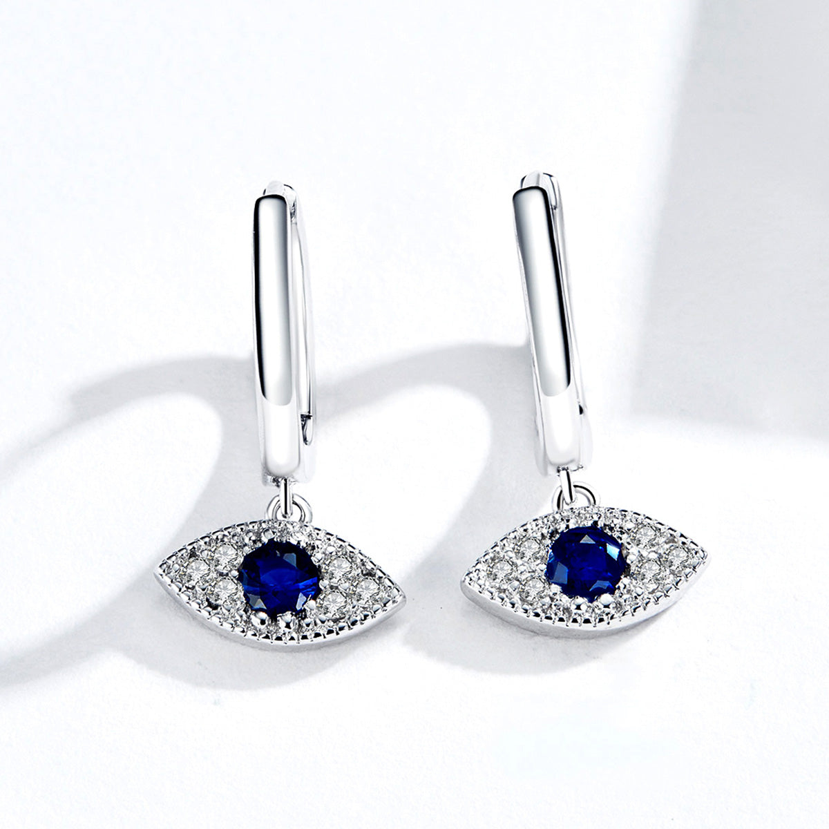 S925 Platinum Plated Pavé Setting CZ Earrings - 1.9*1cm - Women's Jewelry