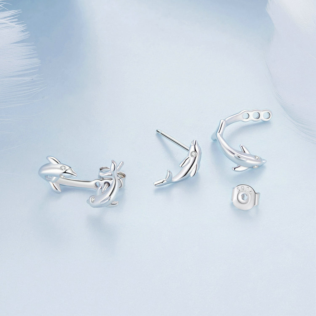 S925 Sterling Silver Rose Gold Plated Zircon Earrings