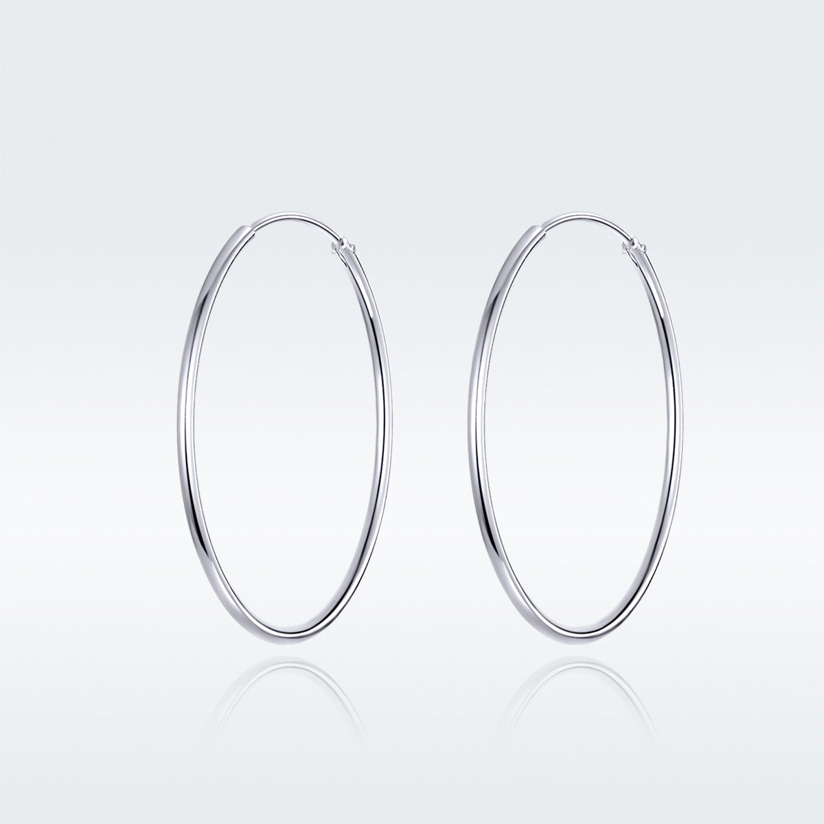 925 Sterling Silver Plated Platinum Earrings 3cm for Women